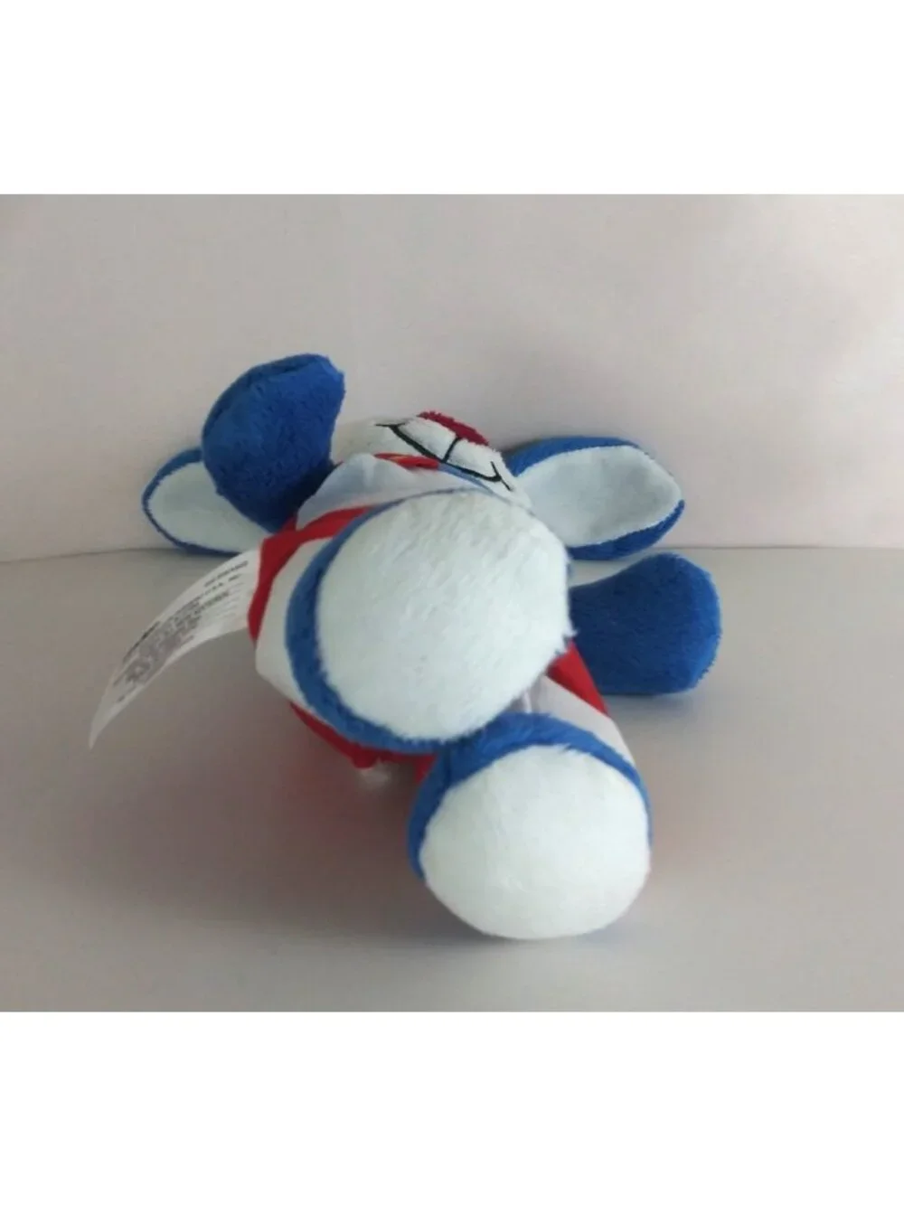Kinder Blue Bunny Rabbit Wearing Overalls Mascot 10